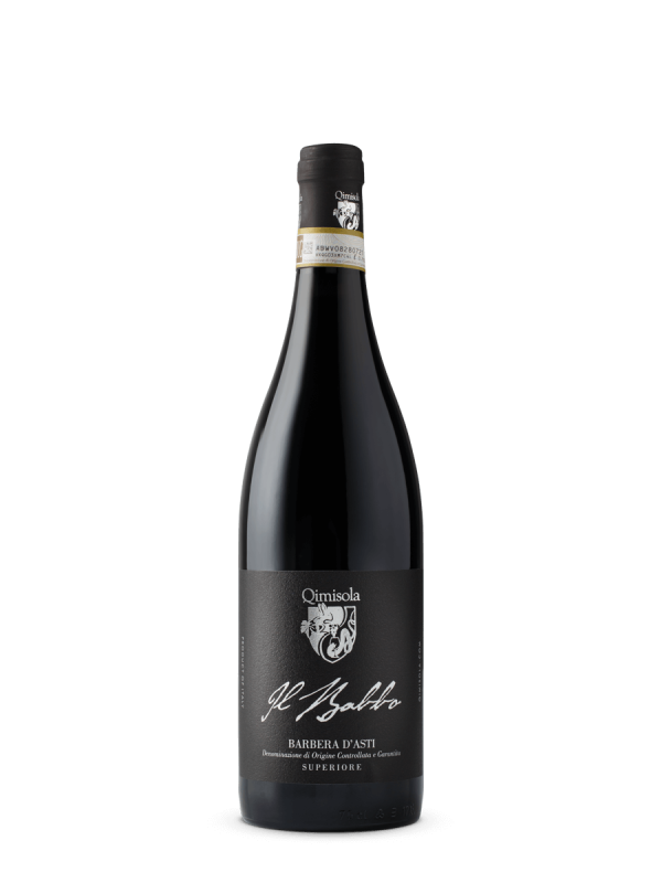 Fles Il Babbo Barbera d’Asti Superiore DOCG van wijnhuis Qimisola uit Piemonte.